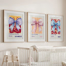 Girly Bow Wall Art Trio. Preppy Pastel Fashion Quotes Posters by Wall Art Set