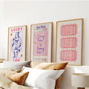 Guest Check, Playing Card Art. Retro Dopamine Set of 3 Prints by Wall Art Set