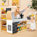 Pretend Play Grocery Store Set with Shopping Cart and 2 Chalkboards-White by LJGDeals