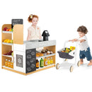 Pretend Play Grocery Store Set with Shopping Cart and 2 Chalkboards-White by LJGDeals