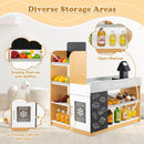 Pretend Play Grocery Store Set with Shopping Cart and 2 Chalkboards-White by DirectDeals