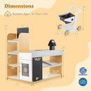 Pretend Play Grocery Store Set with Shopping Cart and 2 Chalkboards-White by LJGDeals