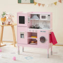 Pretend Play Kitchen for Kids with 16 Pieces Accessories-Pink by LJGDeals