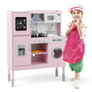 Pretend Play Kitchen for Kids with 16 Pieces Accessories-Pink by LJGDeals