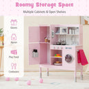 Pretend Play Kitchen for Kids with 16 Pieces Accessories-Pink by LJGDeals