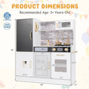 Pretend Play Kitchen with Utensils for Kids Aged 3+-White by LJGDeals