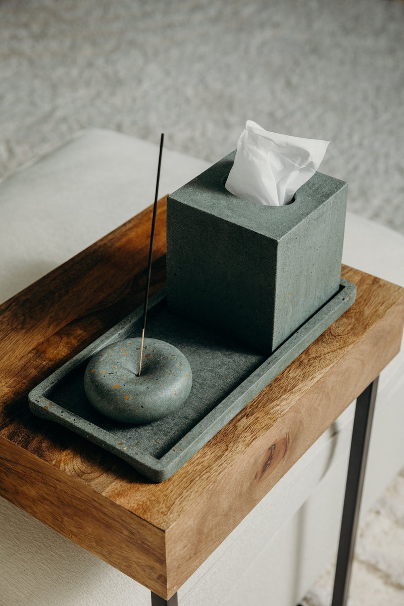 Bubble Incense Holder | Dark Green Terrazzo