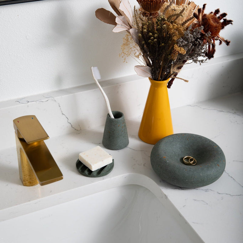 Toothbrush Holder | Dark Green Terrazzo