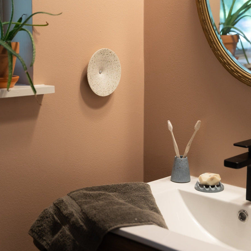 Dimple Wall Hook, Large | White Terrazzo