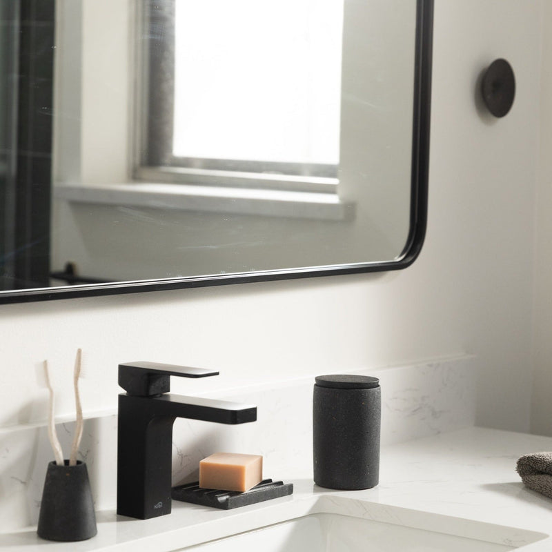 Cotton Swab Holder (w/o lid) | Black Terrazzo