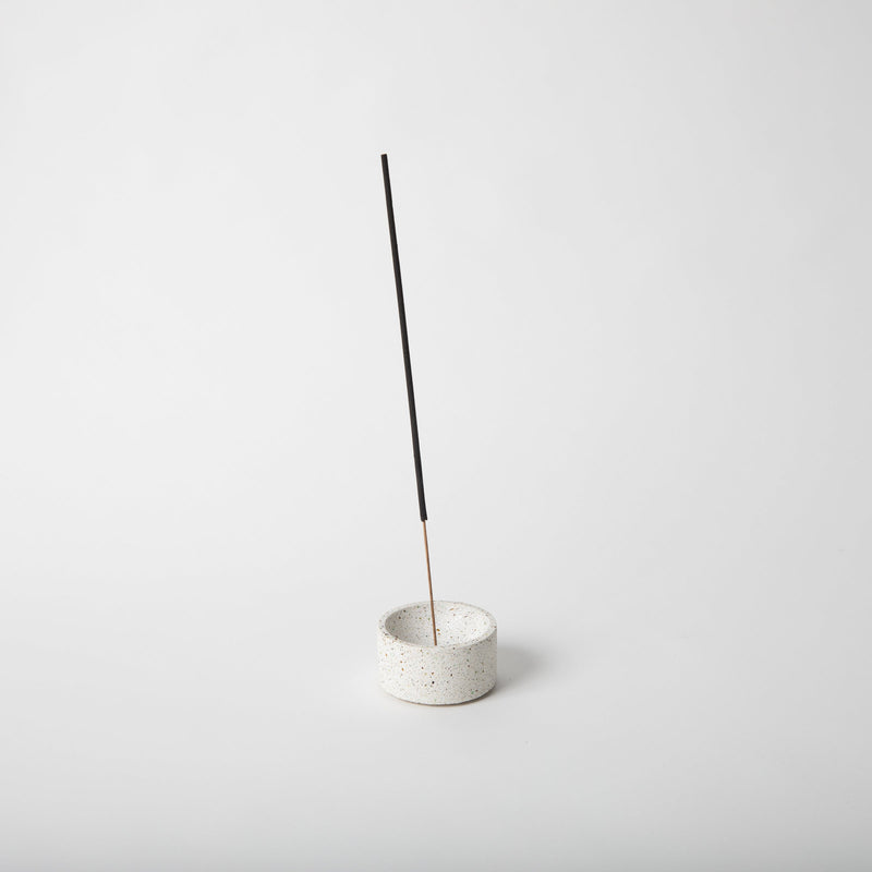 Round Incense Holder | Black Terrazzo