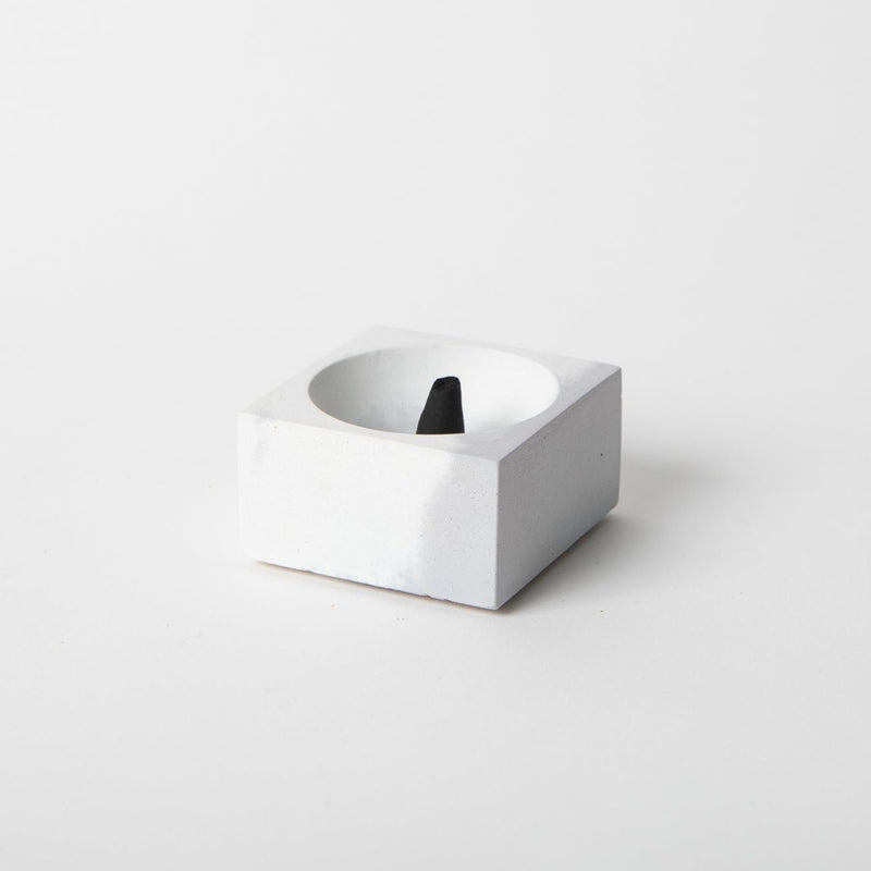 Square Incense Holder | Grey & White