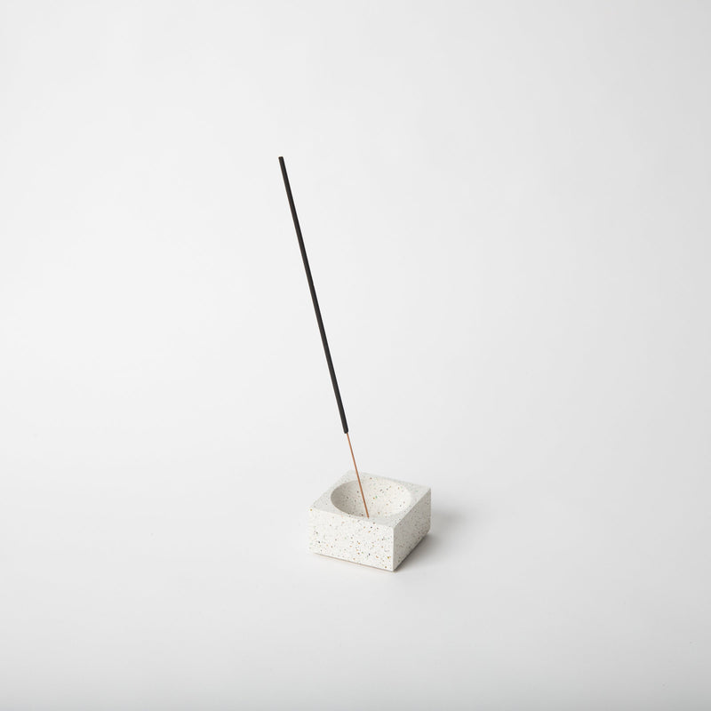 Square Incense Holder | White Terrazzo