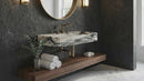 Calacatta Viola Marble Wall-Mount Rectangular Fluted Bathroom Sink