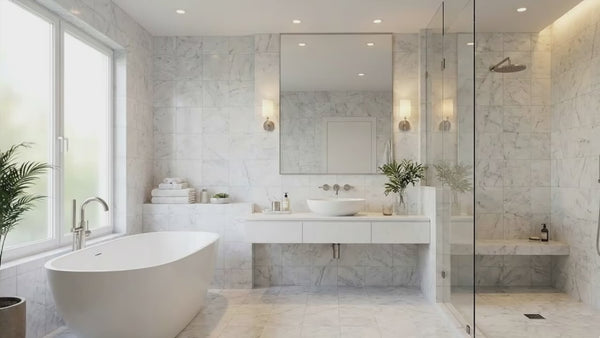 Carrara White Polished Marble Floor Tile Premium Elegant Style, photo 2 of 6