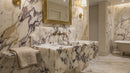 Calacatta Viola Marble Wall-mount Bathroom Vanity Sink Fluted Front (W)21" (L)37" (H)12"