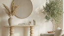 Troia Light Travertine Designer Console Honed