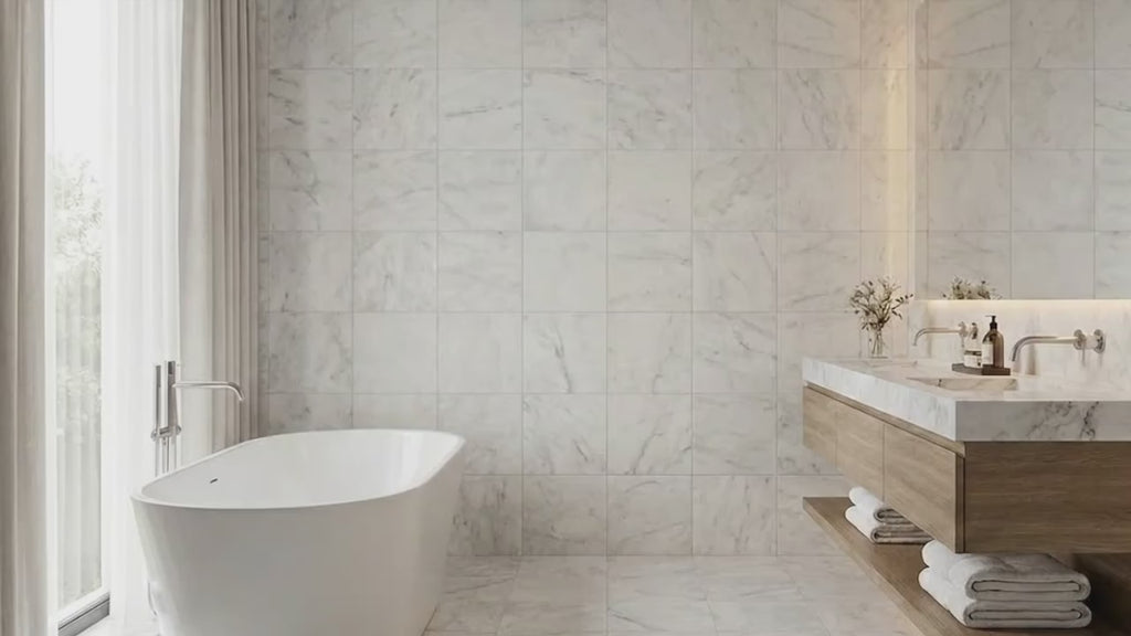 Turkish Carrara White Marble Tile Polished