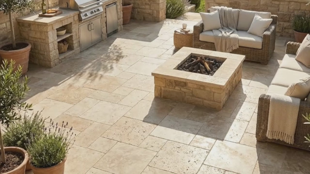 Denizli Beige Filled & Tumbled Pavers (3 cm Thick)