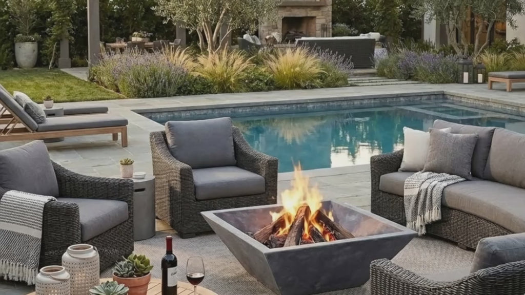 Bluestone Marble Natural Stone Fire Pit 24" x 24" x 8"