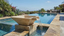 Miletos Ivory Travertine Natural Stone Square Pool Bowl with Lip