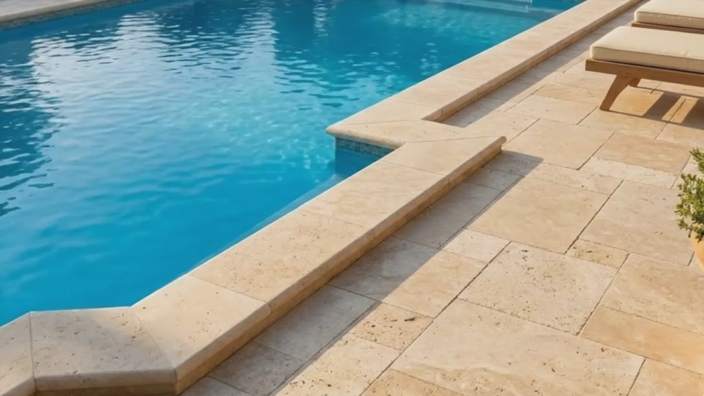 Travertine Miletos Ivory Tumbled Pavers