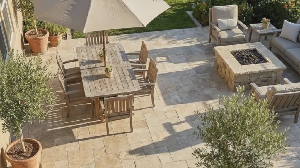 Meandros Walnut Travertine Pattern Pavers