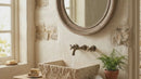 Troia Light Rustic Travertine Rectangular Above Vanity Bathroom Sink Hand Chiseled Exterior