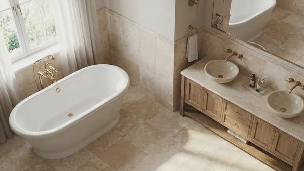 Miletos Ivory Travertine Honed and Filled Wall and Floor Tile, photo 2 of 17