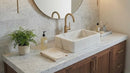 Carrara White Marble Wall-mount Bathroom Sink Ribbed Textured (W)16" (W)24" (H)6"