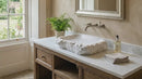 Carrara Marble Rustic Natural Stone Vessel Sink Polished Interior Hand Chiseled Exterior (W)16" (L)22" (H)5"