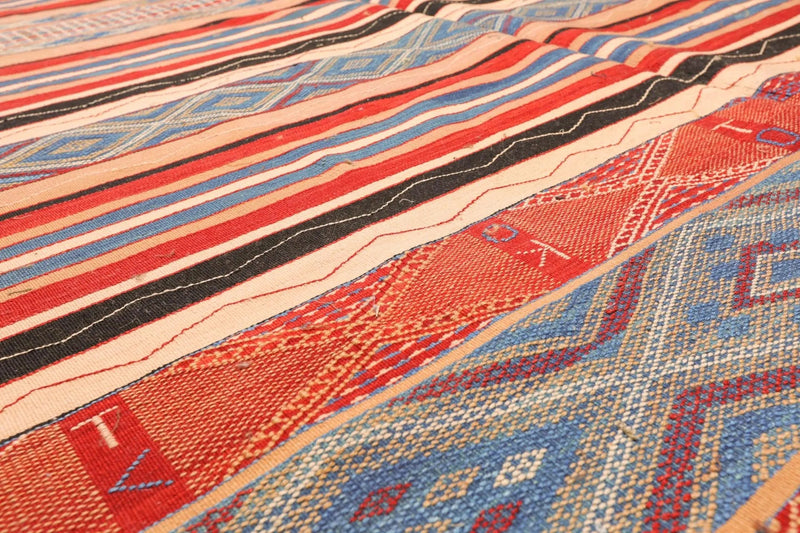 6' x 9' Hand Woven Wool Boho Chic Turksih Kilim Area Rug Red Contemporary