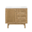 James Martin Laurent 36" Dual Mount Single Bathroom Vanity, Light Natural Oak