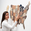 Wooden 3d Map of USA - Smokey