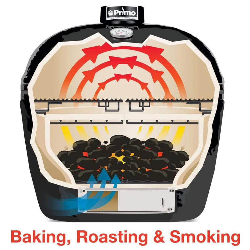 Primo Oval Large 300 Ceramic Kamado BBQ Grill W/ Stainless Steel Grates [PGCLGH] (SAK14871)