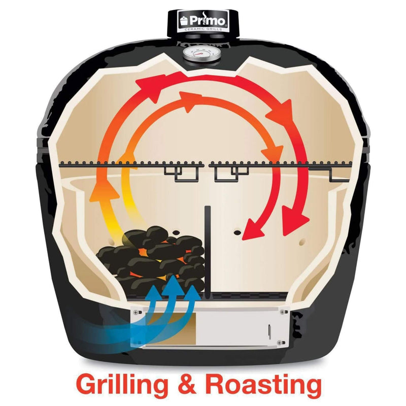 Primo Oval Large 300 Ceramic Kamado BBQ Grill W/ Stainless Steel Grates [PGCLGH] (SAK14871)
