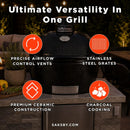 Primo Oval Large 300 Ceramic Kamado BBQ Grill W/ Stainless Steel Grates [PGCLGH] (SAK14871) by SAKSBY.com