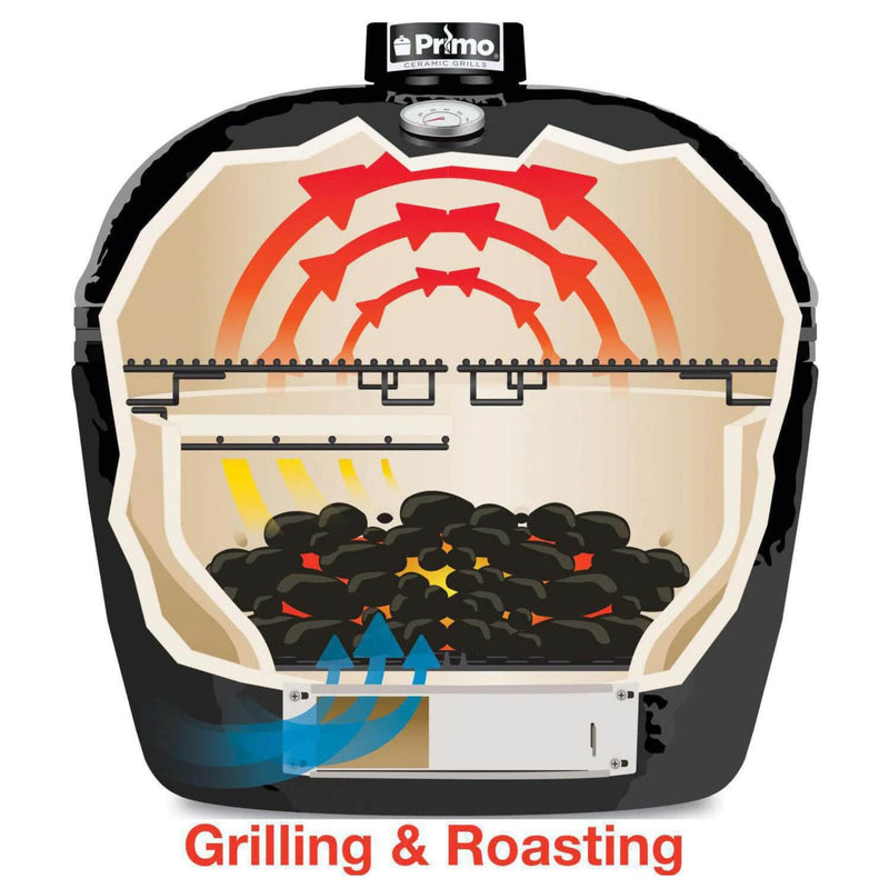 Primo Oval XL 400 Ceramic Kamado BBQ Grill W/ Stainless Steel Grates [PGCXLH] (SAK23100)