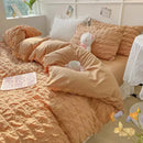 GobekUsa Princess Bedding Set - French Style Wash Cotton, Solid Color Summer Soft Set