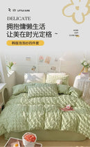 GobekUsa Princess Bedding Set - French Style Wash Cotton, Solid Color Summer Soft Set