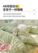 GobekUsa Princess Bedding Set - French Style Wash Cotton, Solid Color Summer Soft Set