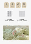 GobekUsa Princess Bedding Set - French Style Wash Cotton, Solid Color Summer Soft Set