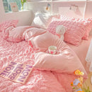 GobekUsa Princess Bedding Set - French Style Wash Cotton, Solid Color Summer Soft Set