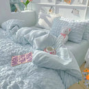 GobekUsa Princess Bedding Set - French Style Wash Cotton, Solid Color Summer Soft Set