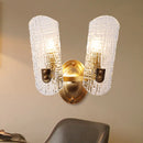 GobekUsa Prism Crystal Wall Sconce with 1/2 Lights - Brass Mount for Corridors