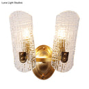 GobekUsa Prism Crystal Wall Sconce with 1/2 Lights - Brass Mount for Corridors