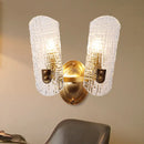 GobekUsa Prism Crystal Wall Sconce with 1/2 Lights - Brass Mount for Corridors