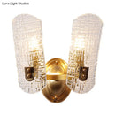 GobekUsa Prism Crystal Wall Sconce with 1/2 Lights - Brass Mount for Corridors