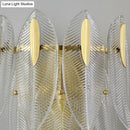GobekUsa Prismatic Crystal Leaf Wall Sconce - Minimalist Gold Light Fixture (2 Lights)