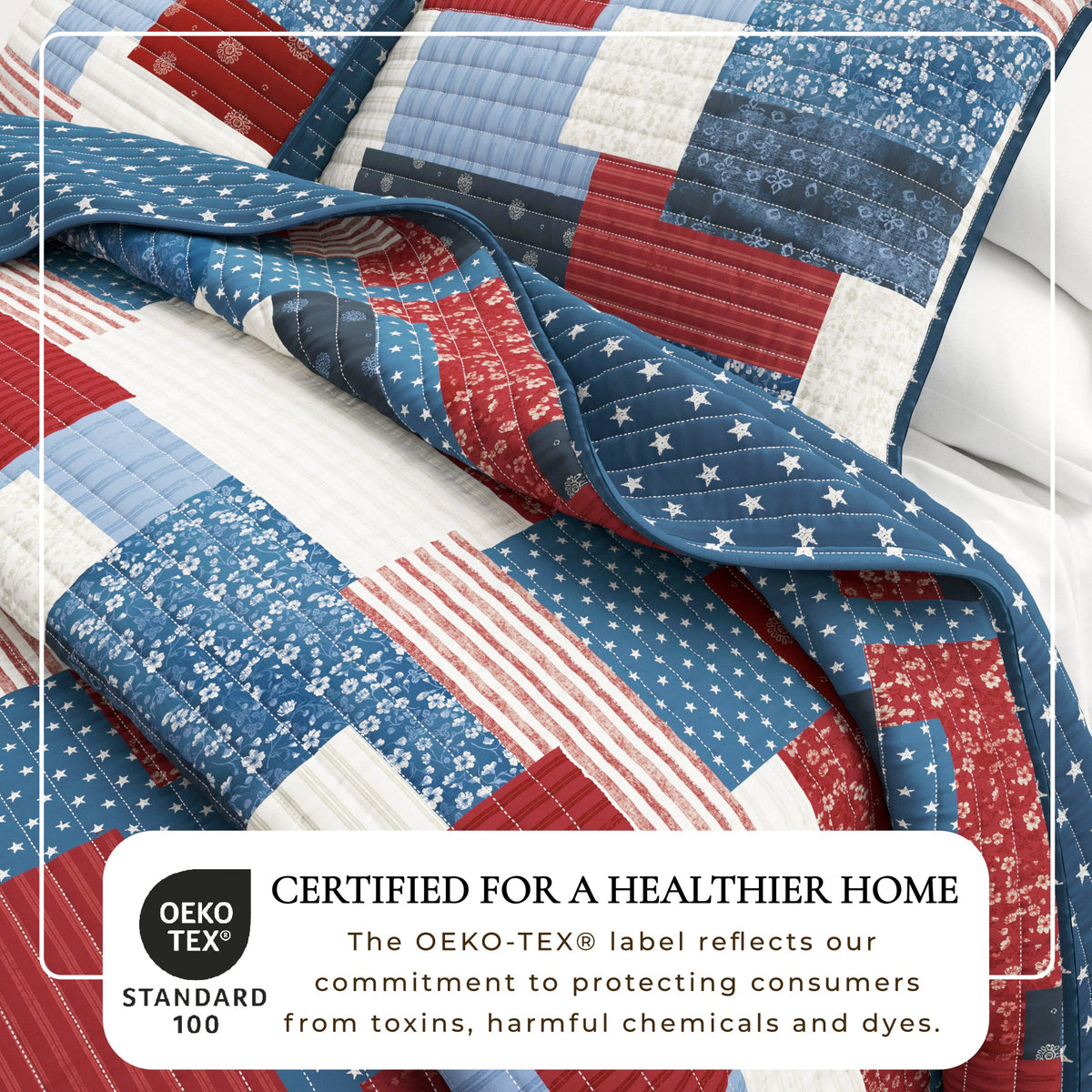 Americana Patchwork Quilt Set - Lowel Collection, photo 2 of 6